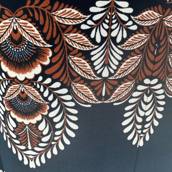 INC Int'l Concepts Navy Brown Lotus Knee-Length Shift Dress 10P - Picture 5 of 7